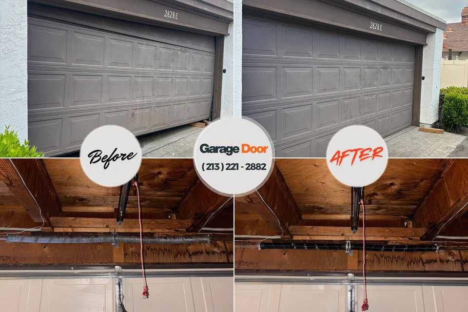 Before and after: garage door repair Tipp City, OH